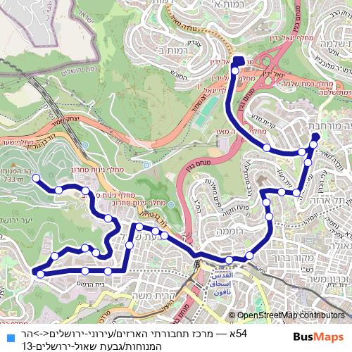 54א bus Line Map