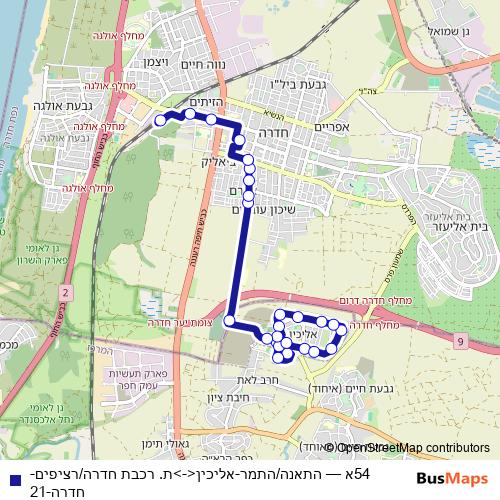 54א bus Line Map