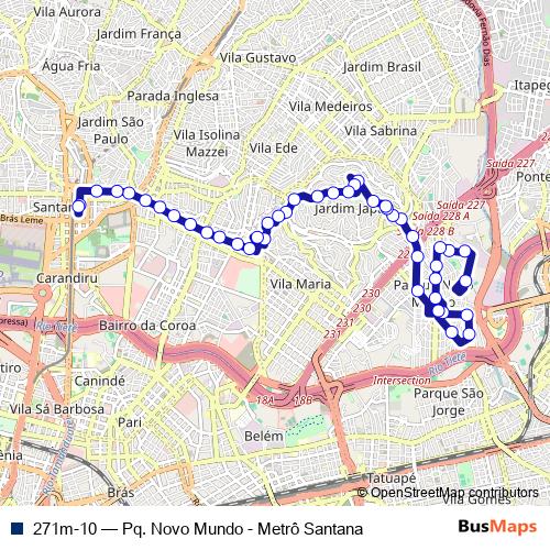 271m-10 bus Line Map