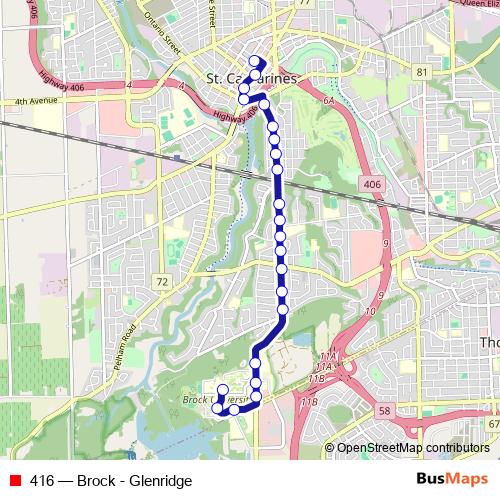 416 bus Line Map