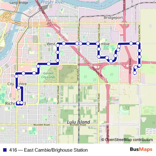 416 bus Line Map