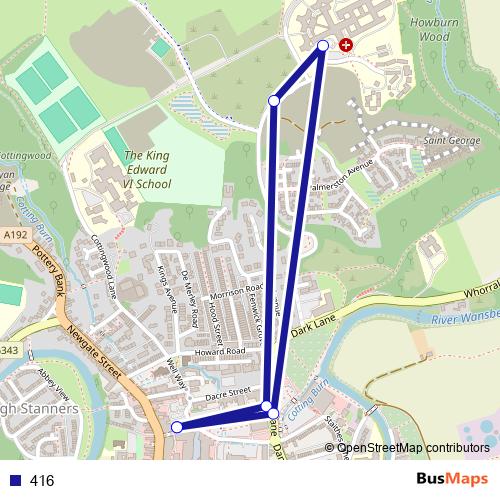 416 bus Line Map
