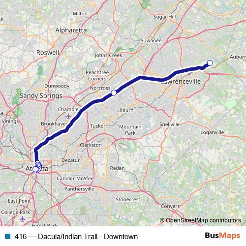416 bus Line Map