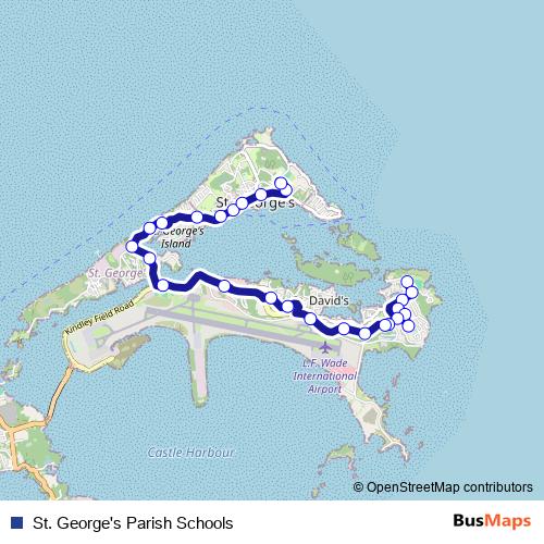 St. George's Parish Schools bus Line Map