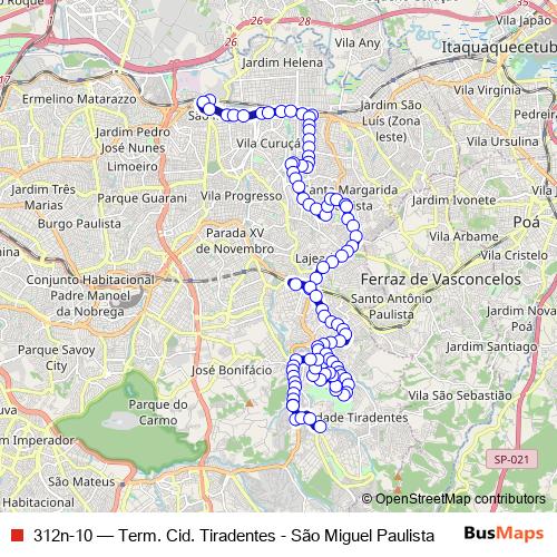 312n-10 bus Line Map