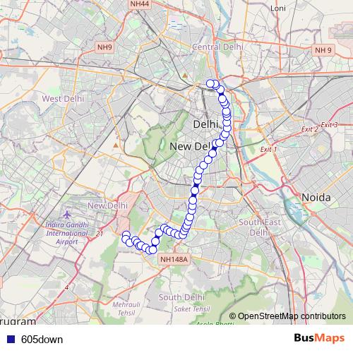 605down bus Line Map