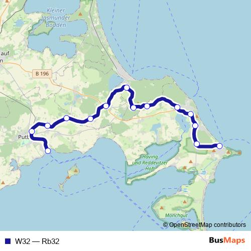 W32 rail Line Map