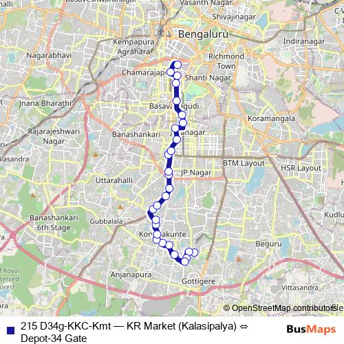 215 D34g-KKC-Kmt bus Line Map