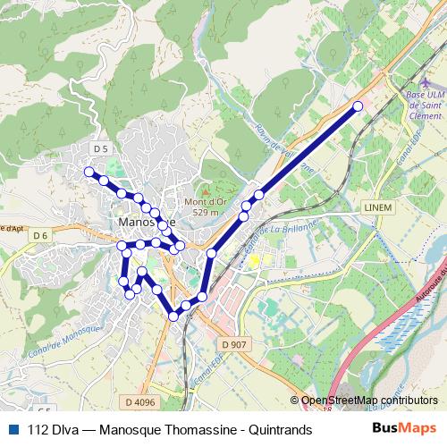 112 Dlva bus Line Map