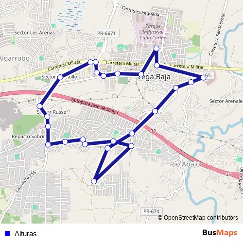 Alturas bus Line Map