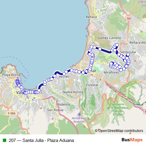 207 bus Line Map