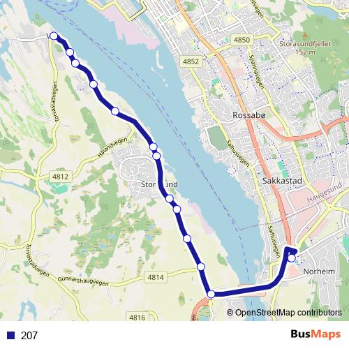 207 bus Line Map
