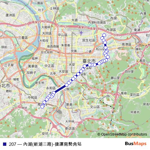 207 bus Line Map