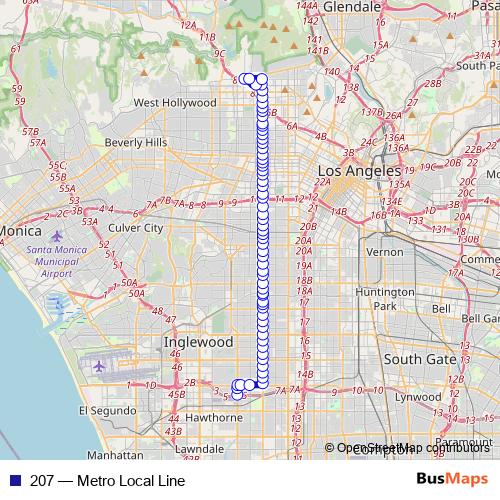 207 bus Line Map