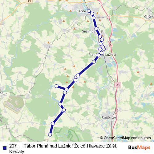 207 bus Line Map