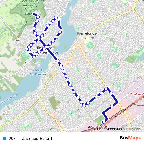 207 bus Line Map