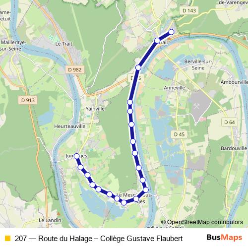 207 bus Line Map