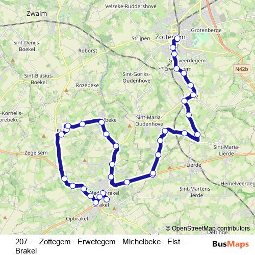 207 bus Line Map