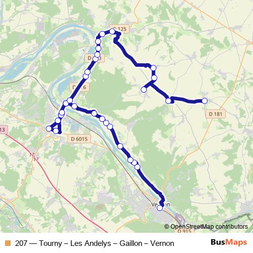 207 bus Line Map