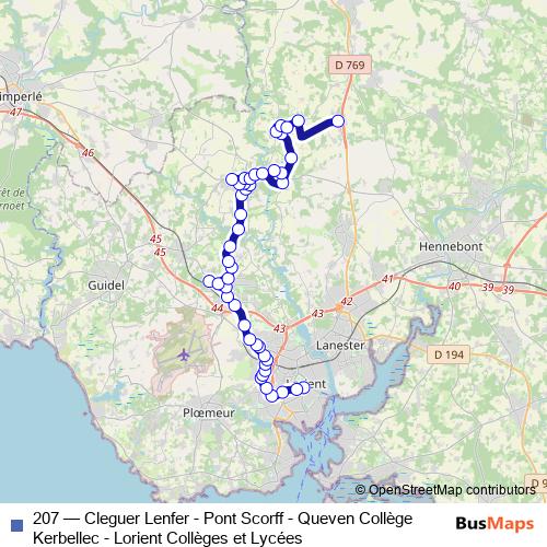 207 bus Line Map
