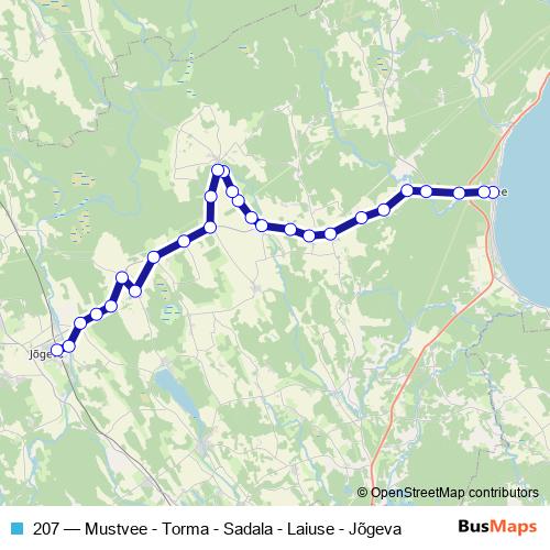 207 bus Line Map