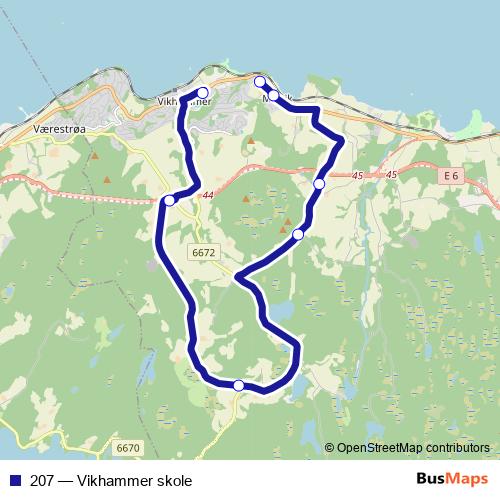 207 bus Line Map