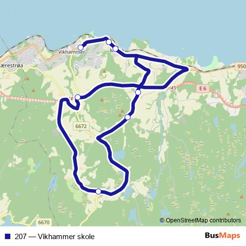 207 bus Line Map