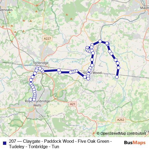 207 bus Line Map