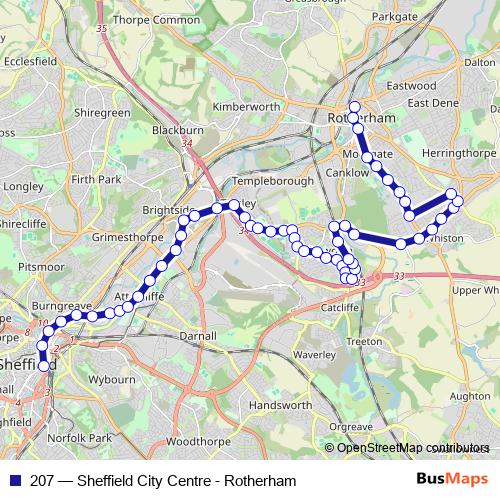 207 bus Line Map