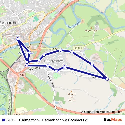 207 bus Line Map