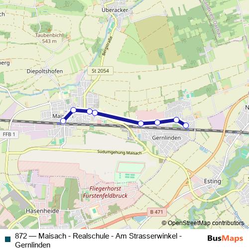872 bus Line Map