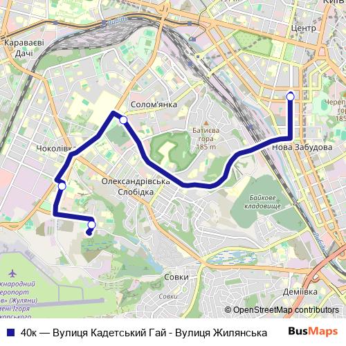 40к trolleybus Line Map