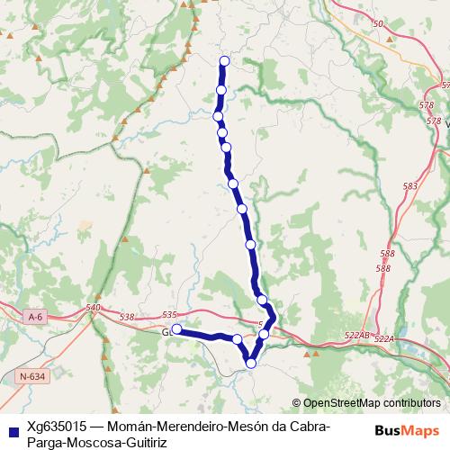 Xg635015 bus Line Map