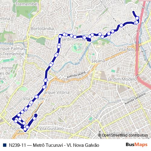 N239-11 bus Line Map