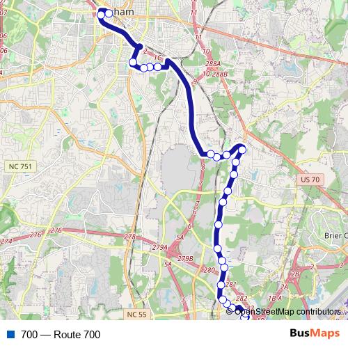 700 bus Line Map
