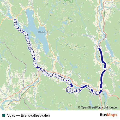 Vy76 bus Line Map