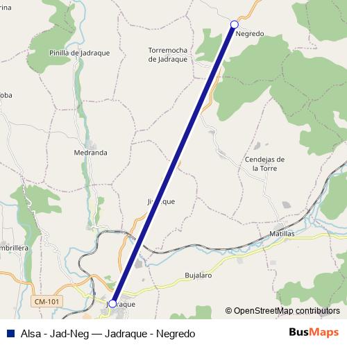 Alsa - Jad-Neg bus Line Map