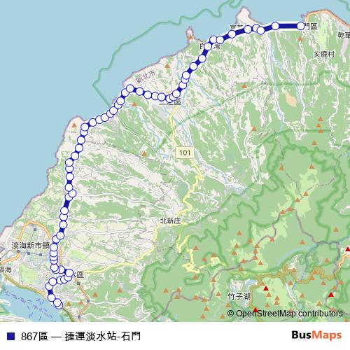 867區 bus Line Map