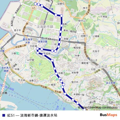 紅51 bus Line Map
