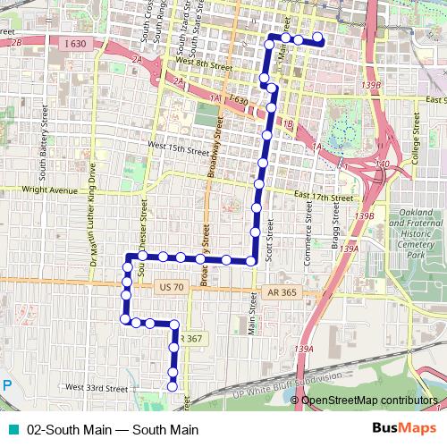 02-South Main bus Line Map