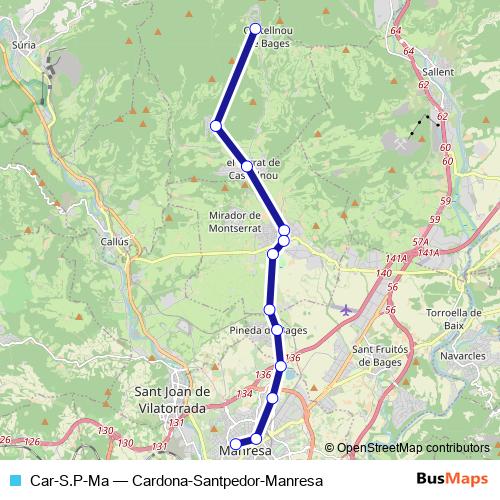 Car-S.P-Ma bus Line Map