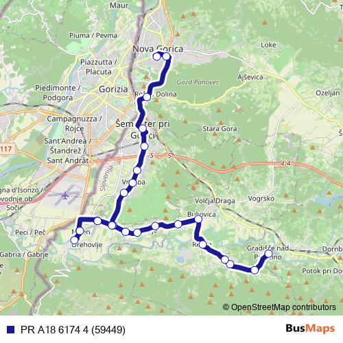 PR A18 6174 4 (59449) bus Line Map