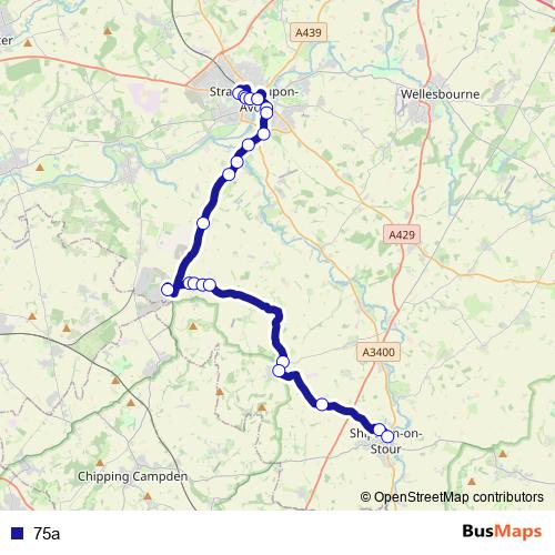 75a bus Line Map
