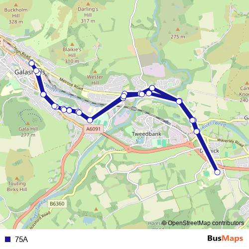 75A bus Line Map