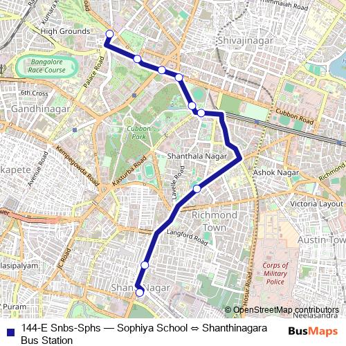 144-E Snbs-Sphs bus Line Map