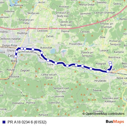 PR A18 0234 6 (61532) bus Line Map