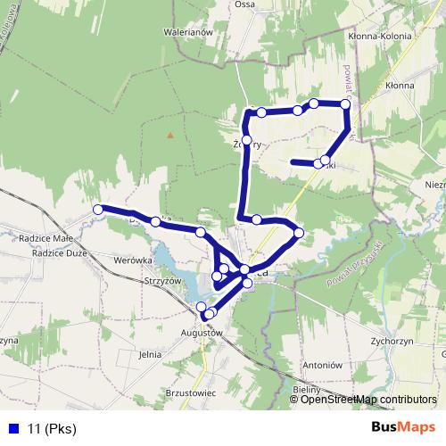 11 (Pks) bus Line Map