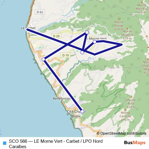 SCO 566 bus Line Map