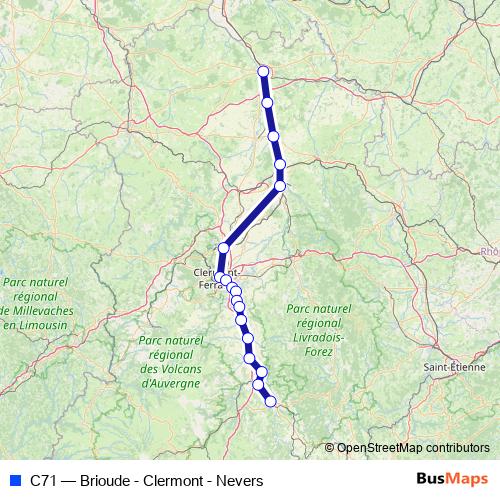 C71 rail Line Map