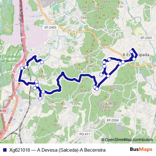 Xg621018 bus Line Map